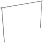 Laundry drying stand | Cross tube 4000 mm8 hooks, one-sided | steel tube  48 mm